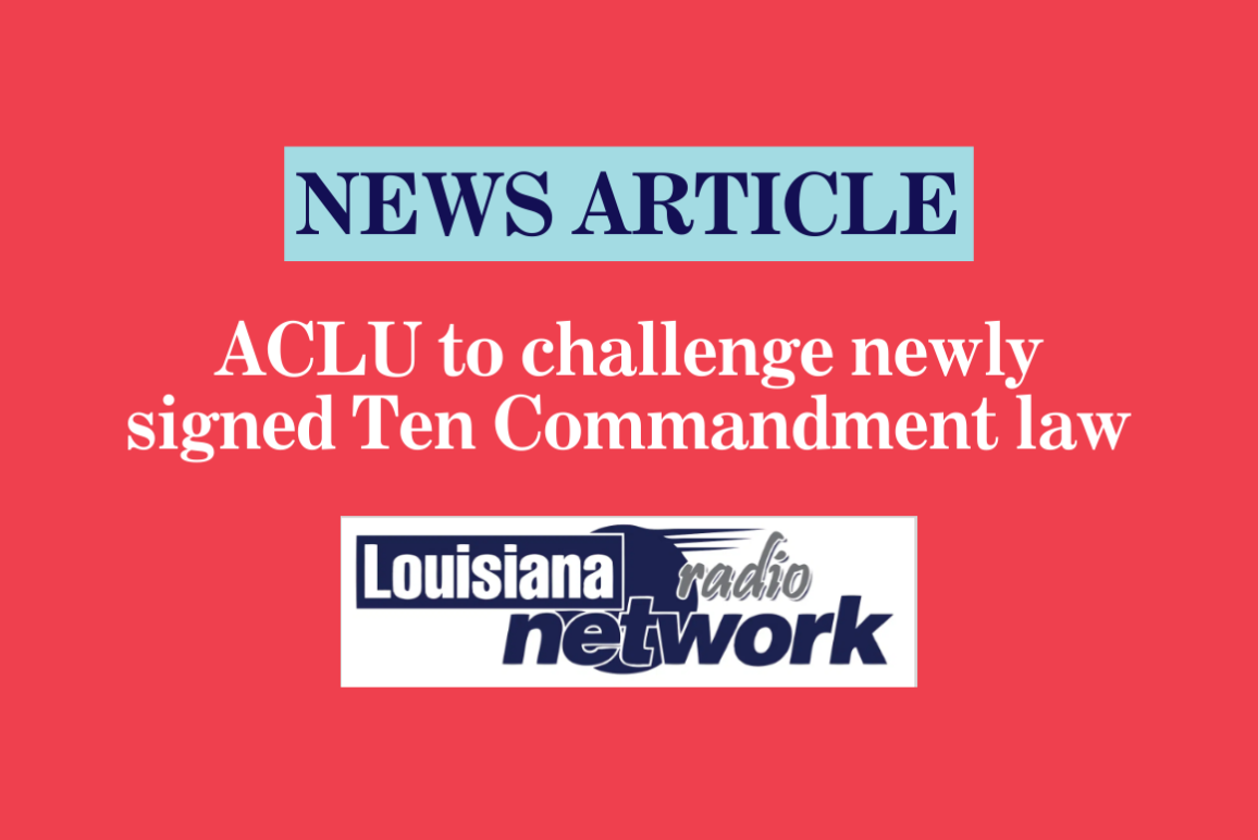 ACLU to challenge newly signed Ten Commandment law