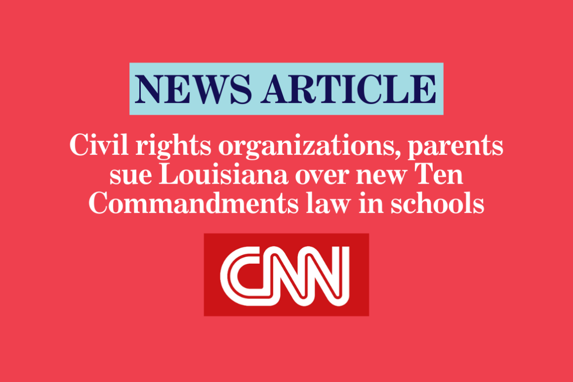 Civil rights organizations, parents sue Louisiana over new Ten Commandments law in schools