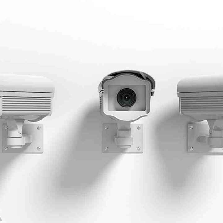 Three surveillance cameras